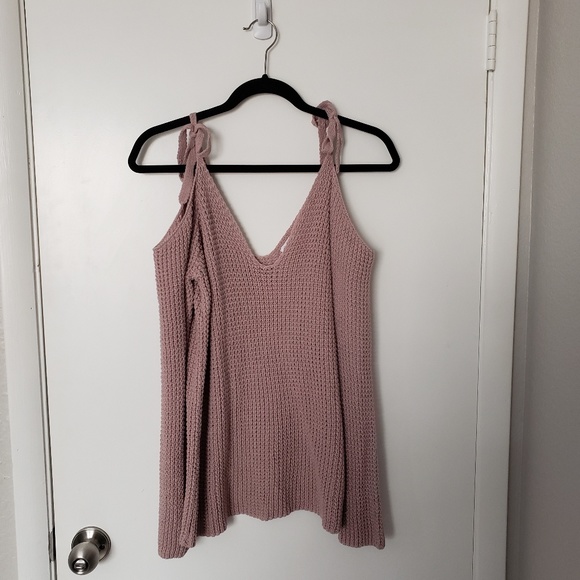 Ivy & Main Sweaters - Ivy & Main Cold Shoulder Sweater with Tie Detail